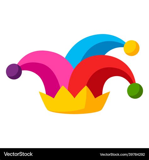 Clown hat in cartoon style cute Royalty Free Vector Image