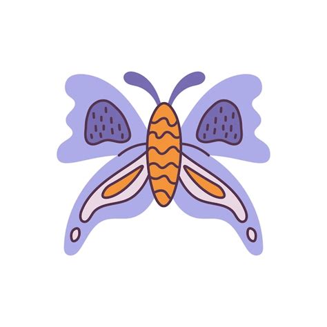 Premium Vector | Colorful butterfly in doodle style