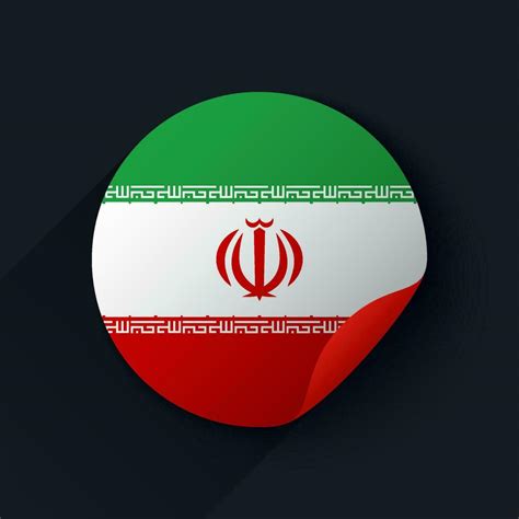 Iran Flag Sticker Vector Illustration 36745511 Vector Art at Vecteezy