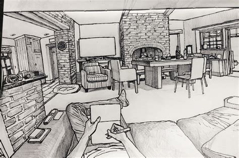 Living Room Drawing at PaintingValley.com | Explore collection of Living Room Drawing