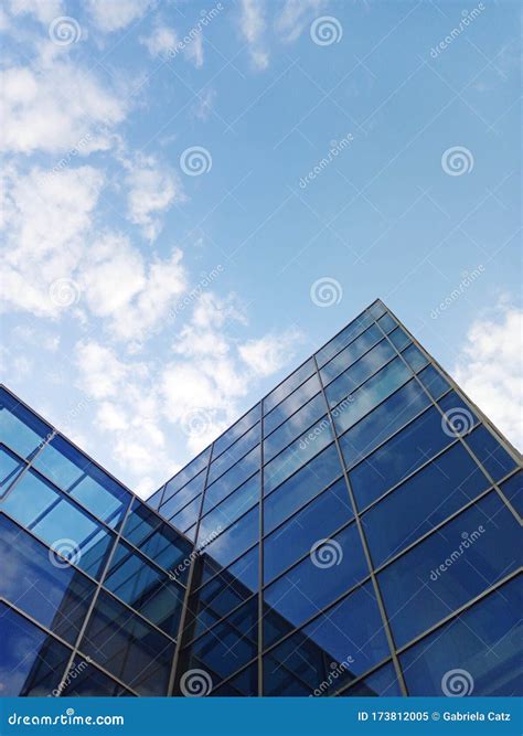 Blue building and sky stock image. Image of print, futuristic - 173812005