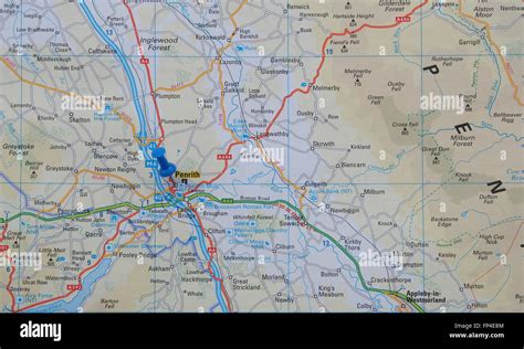 Road Map Of Cumbria England