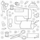 Premium Vector  Sewing Project Tools And Equipment Tailor Needlework sketch template