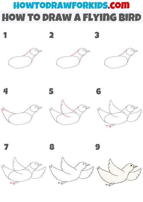 How to Draw a Flying Bird - Easy Drawing Tutorial For Kids