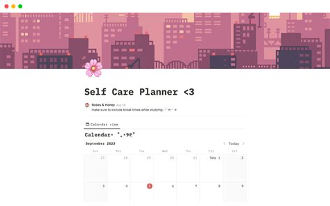 Self Care Planner | Notion Template