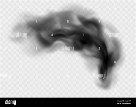 Black smoke cloud isolated on transparent background. Black cloudiness ...