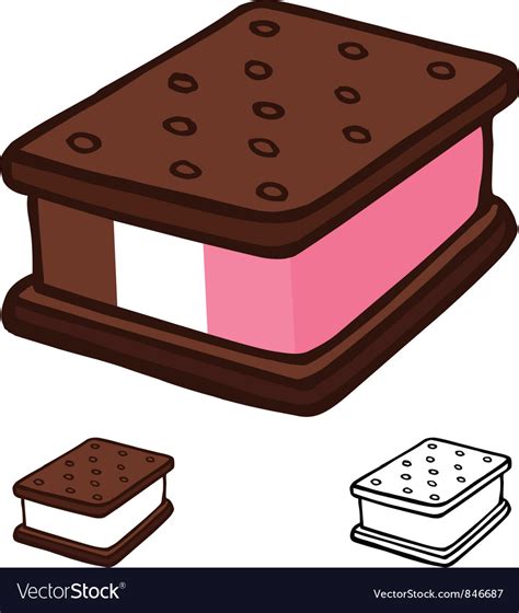 Ice cream sandwich Royalty Free Vector Image - VectorStock