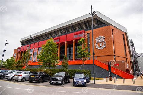 FC Liverpool Logo on the Wall of Anfield Stadium - LIVERPOOL, UK ...