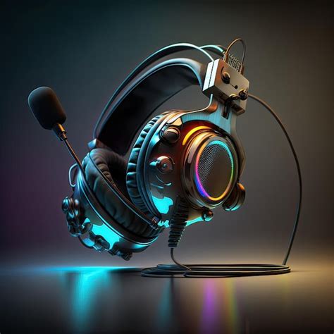 Premium AI Image | Rgb gaming headset