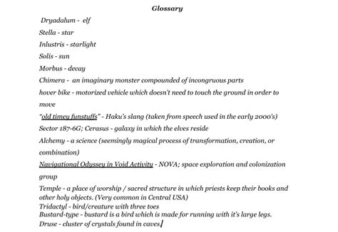 creative writing - Glossary in my book - Writing Stack Exchange