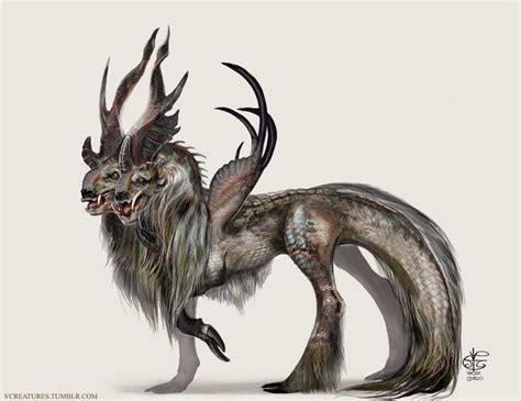 2 headed Kirin (Qilin) | Creature art, Beast creature, Fantasy creatures