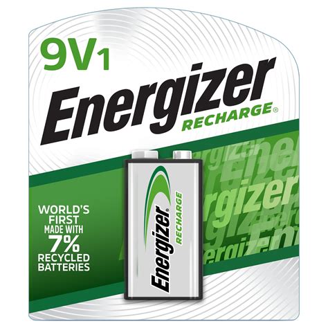 Buy Energizer Recharge 9 Volt Battery 1 Pack, Rechargeable 9V Battery ...