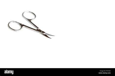 Small nail scissors are on a white background Stock Photo - Alamy