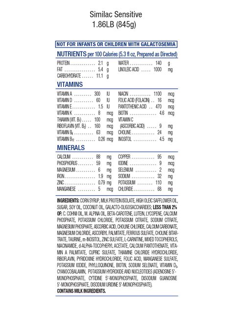 33 Similac Sensitive Ingredients Label - Labels Design Ideas 2020