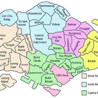 Major planning regions of Singapore as defined by the Urban... | Download Scientific Diagram