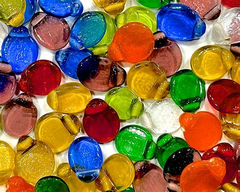 VINTAGE: 45 Mixed Color Flat Glass Beads Handcrafted Beads | Etsy