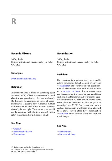 (PDF) Racemic Mixture