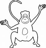 Baby Monkey Cartoon Ape Baboon Wild Funny Cute Coloring Page  sketch template