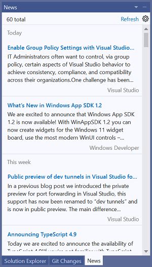 Microsoft Eyes New 'Developer News' Feed in Visual Studio, Last Seen in VS 2017 -- Visual Studio ...