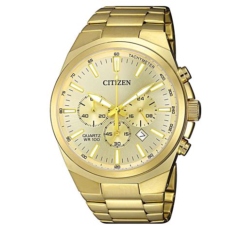 Citizen Gents Gold Stainless Steel Multi Function Quartz Men's Watch - – The Watch Factory Australia