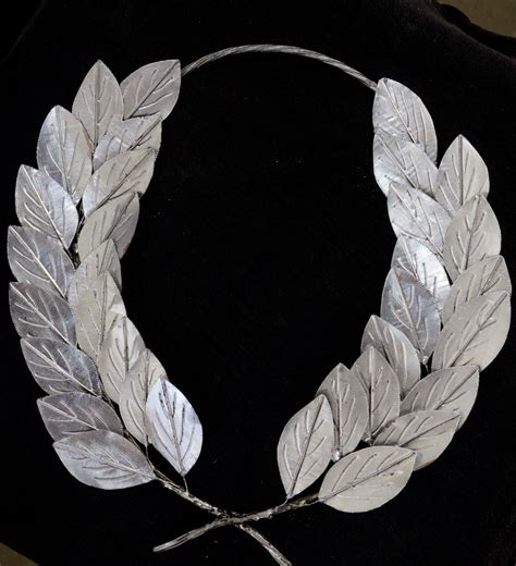 Laurel Wreath Silver Crown Sculpture Bay Leaf Ancient Greek Art Daphne Leaves Leaf Decorative ...