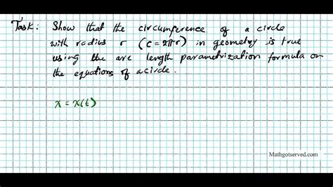 Derivation of Circumference formula using Arc length Parametrization formula - YouTube