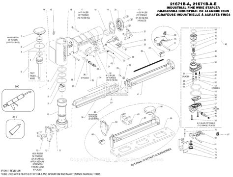 Bostitch 21671B-A Parts Diagram for Wire Stapler