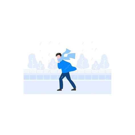 Premium Vector | The boy is walking in the rain