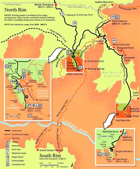 Grand Canyon North Rim trail map