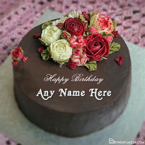 Sweet Chocolate Happy Birthday Wishes Cake With Name Edit