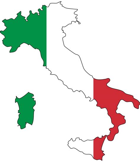 Italy flag map - Map of Italy flag (Southern Europe - Europe)