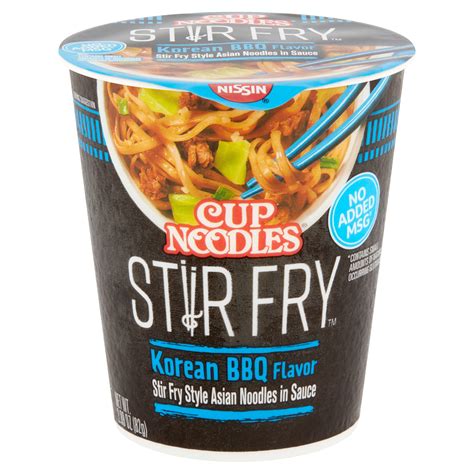 Nissin Cup Noodles Stir Fry Korean BBQ Flavor Noodles, 2.89 oz - Walmart.com - Walmart.com