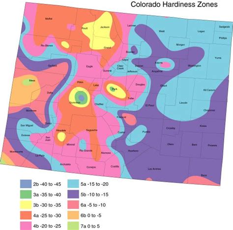 Colorado Plant Hardiness Zone Map