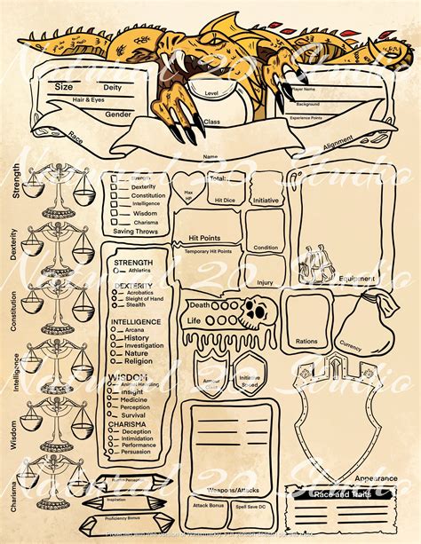 D&D Paladin Character Sheet - Etsy Canada