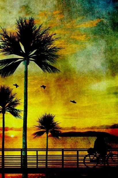 Palm Tree Sunset Painting Free Stock Photo - Public Domain Pictures