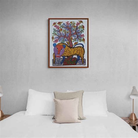 Angry Tiger - Gond Painting & Artwork - Tribal Art India