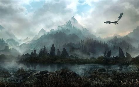 Paysage de Bordeciel. Cool . Paysage fantastique, Skyrim, Skyrim art ...