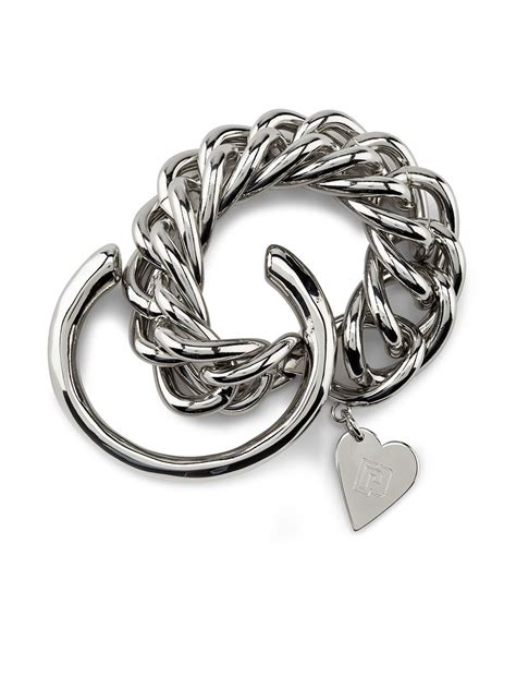 Rabanne heart-pendant chain-link Bracelet - Farfetch