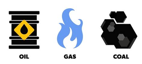 Premium Vector | Oil gas coal vector energy and resources icons fossil fuel symbols