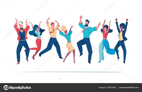 Office fun. Happy office workers jumping up — Stock Vector © Apoev ...