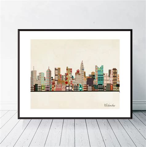 Columbus skyline. Columbus Ohio skyline Columbus city print | Etsy