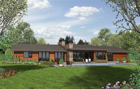 Plan 69510AM: Stunning Contemporary Ranch Home Plan | Ranch style homes, Modern ranch style ...