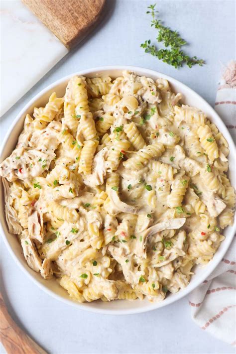 Crock Pot Garlic Parmesan Chicken Pasta - Bless This Meal