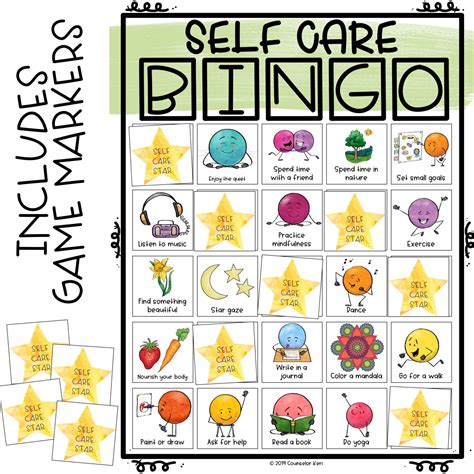 Self Care Game: Bingo Counseling Game to Practice Self Care Activities – Counselor Keri