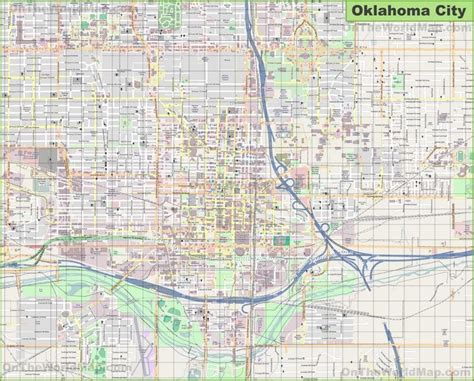 Large detailed map of Oklahoma City | Map of oklahoma, Detailed map, Map