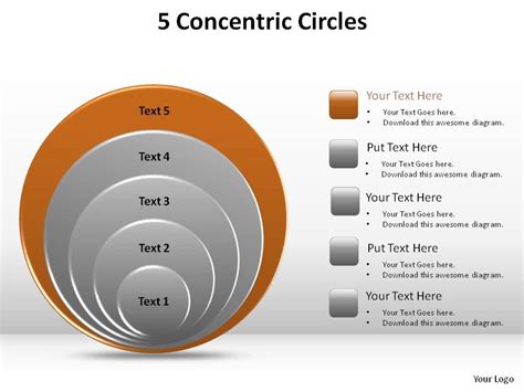 5 concentric circles slides diagrams templates powerpoint info graphics | Presentation Graphics ...