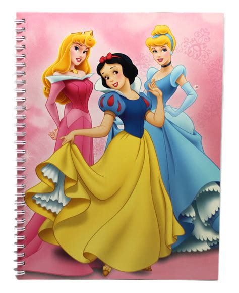 Disney Princess Aurora, Snow White and Cinderella Light Pink Spiral Notebook - Walmart.com