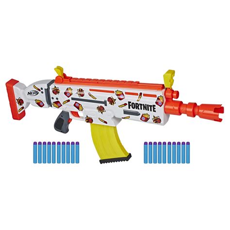 Buy Nerf Fortnite AR-DURRR Burger motorised Blaster - customising Stickers, 20 Nerf Darts, 10 ...