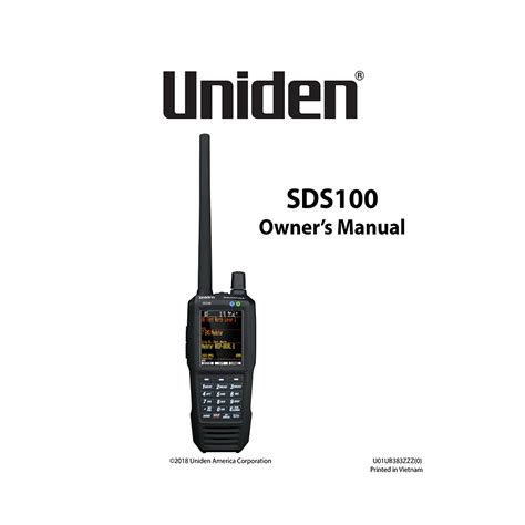 Uniden SDS100 Bearcat Digital Handheld Scanner User Manual