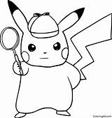 Detective Pikachu Coloring Page  ColoringAll sketch template